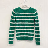Ralph Lauren Green Stripe Sweater S