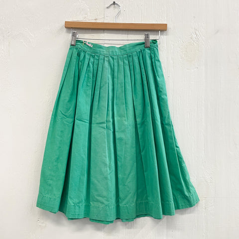 50s Cotton Green Skirt XS -As Is
