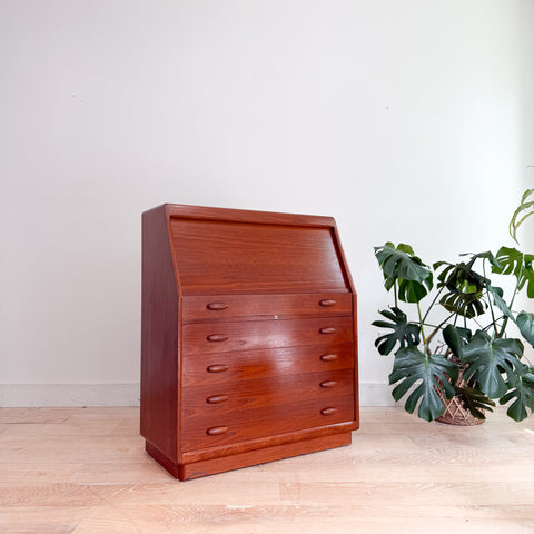 Danish Teak Roll Top Vanity by Dyrlund