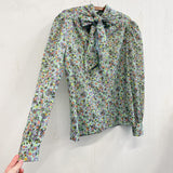 Teal and Purple Floral Top