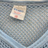 70s Blue Fishnet Cotton Top