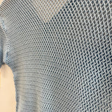 70s Blue Fishnet Cotton Top