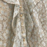 90s Lace Sea Foam Green Top