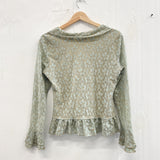 90s Lace Sea Foam Green Top