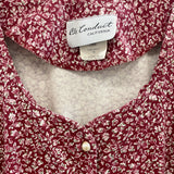 80s Floral Red Tie Dress