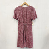80s Floral Red Tie Dress
