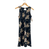 90s Black Floral Mini Dress