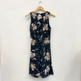 90s Black Floral Mini Dress