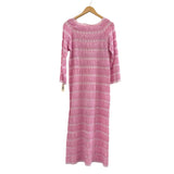 1970s Pink Lace Boho Dress