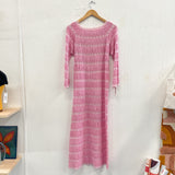 1970s Pink Lace Boho Dress