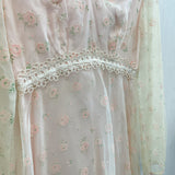 1970s Floral Pink Princess Dress