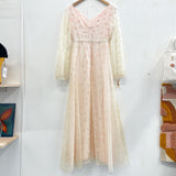 1970s Floral Pink Princess Dress