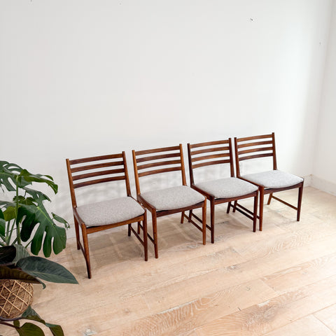 Set of 4 Rosewood Uldum Dining Chairs - New Upholstery