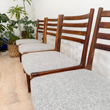Set of 4 Rosewood Uldum Dining Chairs - New Upholstery