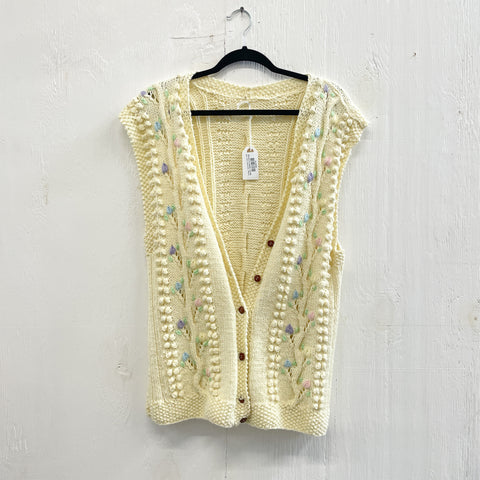 Vintage  Handmade Cream Vest