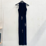 Vintage Velvet Cheongsam Dress w/Sequin