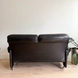 Tobia Scarpa Style Leather Loveseat (A)