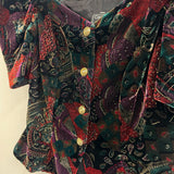 Vintage Cachet Velvet Blouse