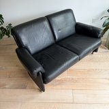 Tobia Scarpa Style Leather Loveseat (B)