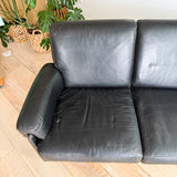 Tobia Scarpa Style Leather Loveseat (B)