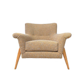 Mid Century Lounge Chair - New Gold/Grey Boucle