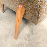 Mid Century Lounge Chair - New Gold/Grey Boucle