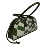 Hand Painted Wavy Checkered Bowling Handbag - Gr.