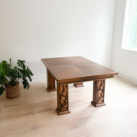 United Tiki Brutalist Dining Table w/ 2 Leaves