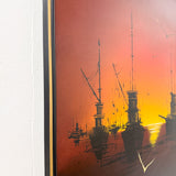 Mid Century Orange Nautical Art