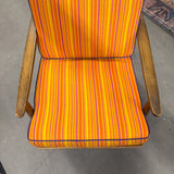 Vintage Orange Striped Lounge Chair