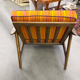 Vintage Orange Striped Lounge Chair