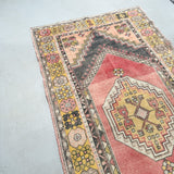 Vintage Turkish Rug - Mustard/Pink 7'2x3'9