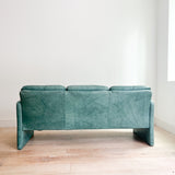 Postmodern Green Leather Sofa