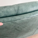 Postmodern Green Leather Sofa