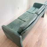 Postmodern Green Leather Sofa