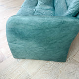 Postmodern Green Leather Sofa