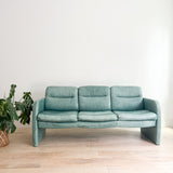 Postmodern Green Leather Sofa