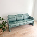 Postmodern Green Leather Sofa