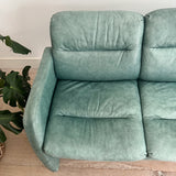 Postmodern Green Leather Sofa