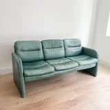 Postmodern Green Leather Sofa