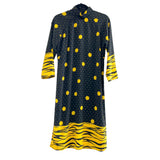 Kimono Style Dress Blk & Yellow