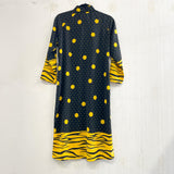 Kimono Style Dress Blk & Yellow