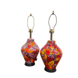 Pair of Rare Colorful Alvino Bagni Lamps