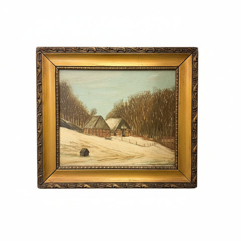 Small Framed Winter Painting Scene