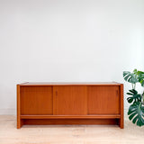 Danish Teak Credenza w/ Sliding Doors