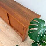 Danish Teak Credenza w/ Sliding Doors