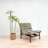 Mid Century Rare Scoop Chair - New Striped Upholstery