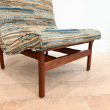 Mid Century Rare Scoop Chair - New Striped Upholstery