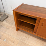 Danish Teak Credenza w/ Sliding Doors