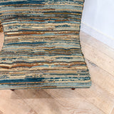 Mid Century Rare Scoop Chair - New Striped Upholstery